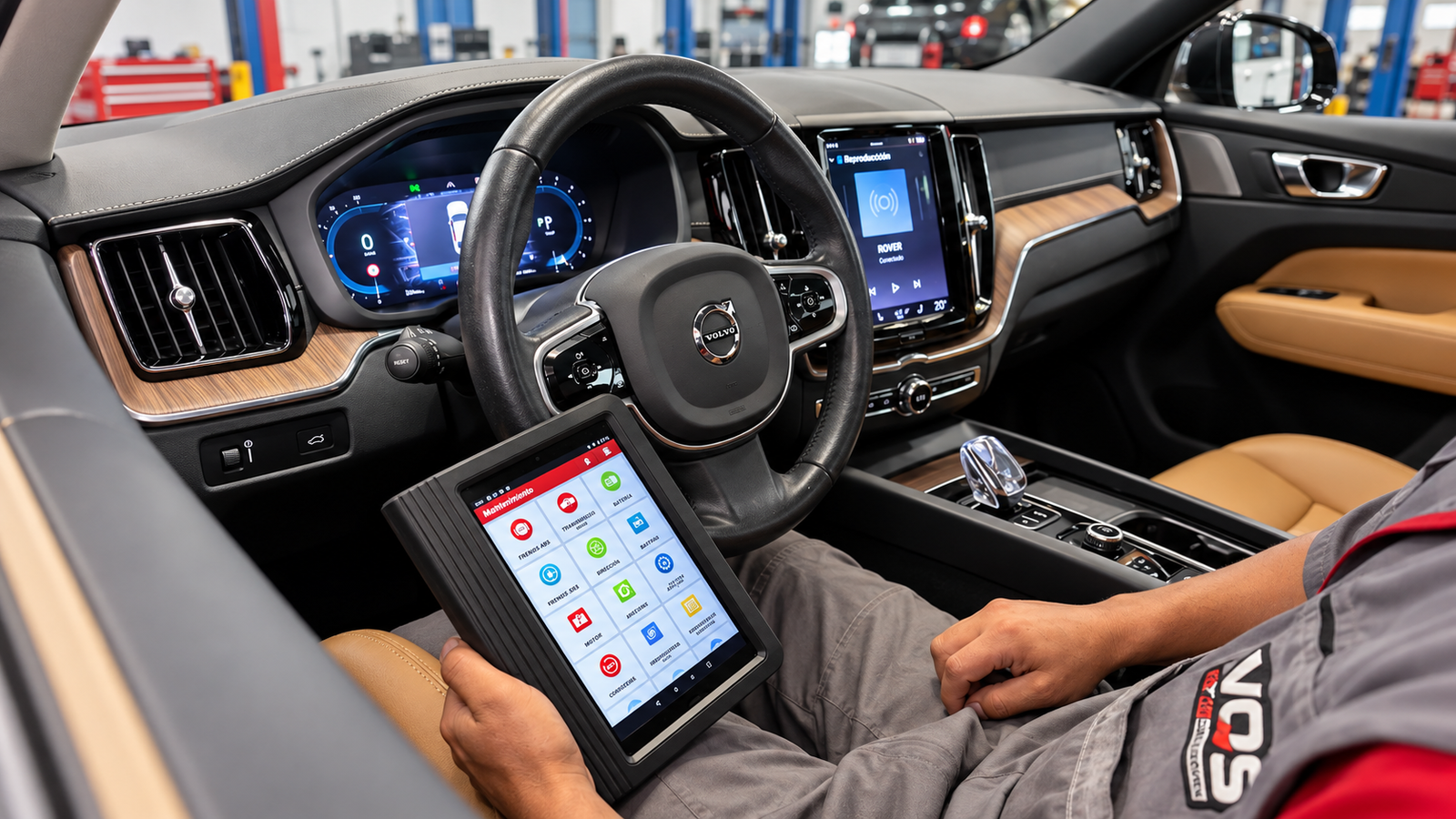 Diagnóstico automotriz con escáner en VOS Tires & Service, Puebla